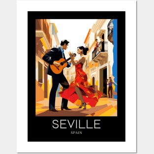 A Pop Art Travel Print of Seville - Spain Posters and Art